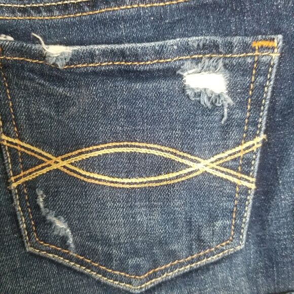 Abercrombie & Fitch Women's Denim Shorts size 4 27 Low Rise Distressed Cut Off - Picture 11 of 12
